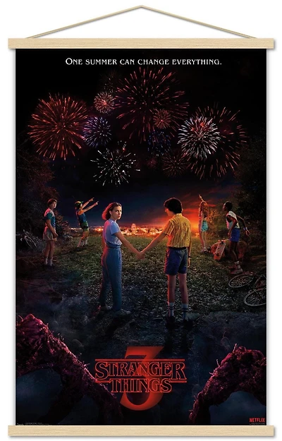 Netflix Stranger Things: Season 3 - Key Art Wall Poster, 22.375" x 34" Framed