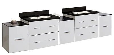 American Imaginations 88.5-in. W Vanity Set White AI-19133
