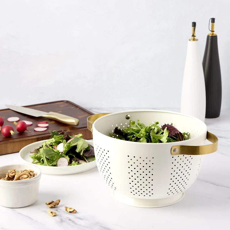 Thyme & Table Cream and Gold Colander