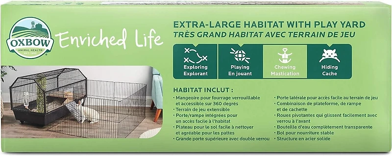 Oxbow Extra Large Habitat avec aire de jeux Noir