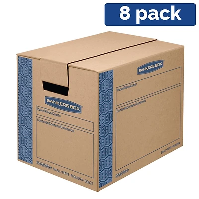 Bankers Box SmoothMove Prime Moving Boxes - Medium, 8 pack