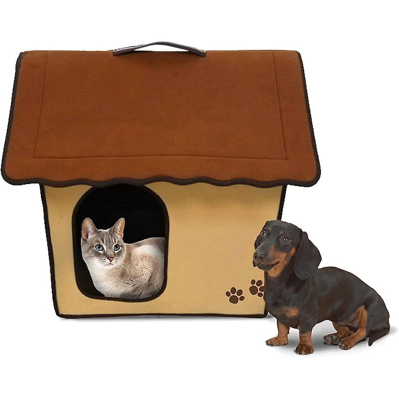 Maison pliante pour animaux de compagnie Penn-Plax avec fermeture éclair en brun
