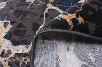 ECARPET Marble Textured Area Rug, Contemporary Carpet for Living Room, Black Marble Collection