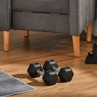 Soozier 24lbs Rubber Dumbbells Weight Set for Body Fitness Training