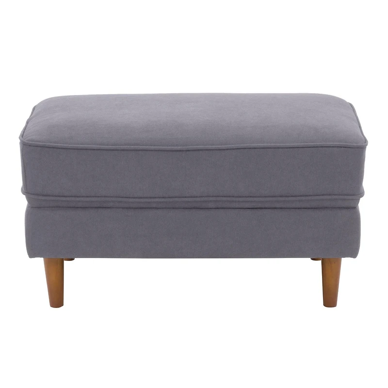 Pouf rembourré et polyvalent CorLiving Mulberry de style moderne du milieu du siècle avec pieds en bois