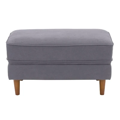 Pouf rembourré et polyvalent CorLiving Mulberry de style moderne du milieu du siècle avec pieds en bois