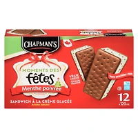 Chapman's Moments des Fêtes sandwich de crème glacée à la menthe poivrée in a Box 12 x 120 ml