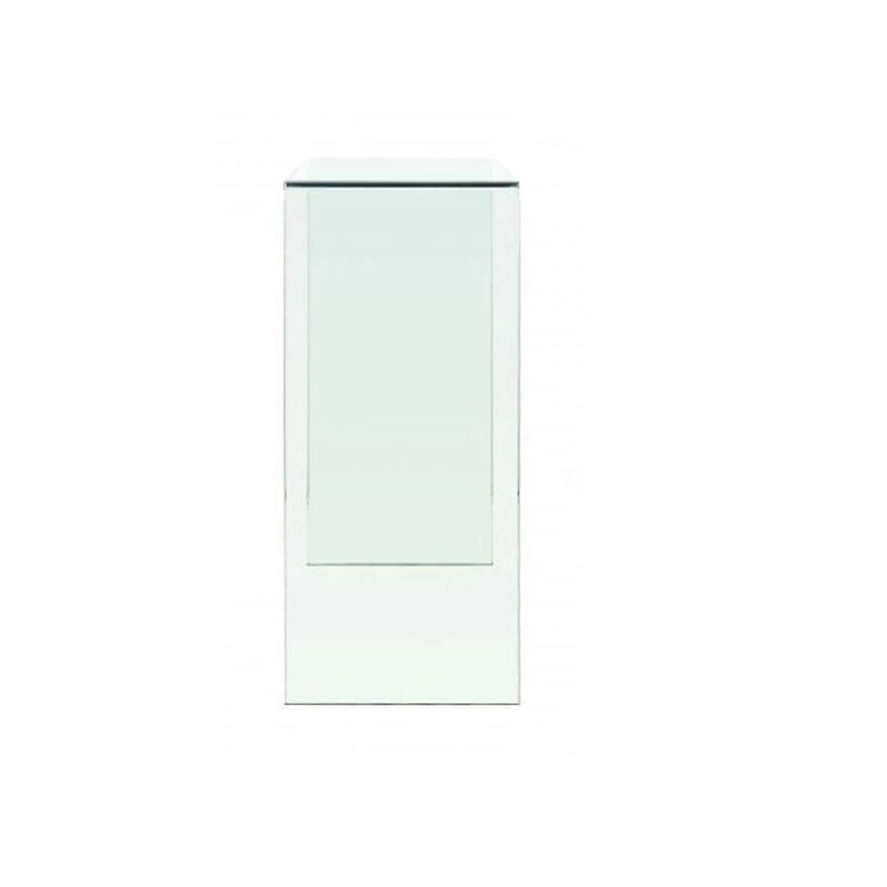 Heavenly Collection Console in Clear, Clear Glass Console, Un-tempered Glass Console, Bent Glass Console, Waterfall Console, Glass Console Table