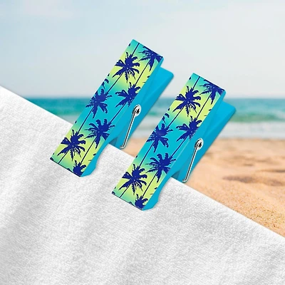 Mainstays Beach Towel Clips - Palm Cool, COOL PALM DESIGN