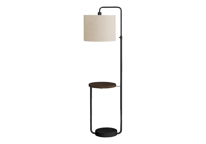 Monarch Specialties Lighting, 67"h, Floor Lamp, Usb Port Included, Black Metal, Ivory / Cream Shade, Contemporary