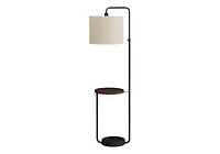 Monarch Specialties Lighting, 67"h, Floor Lamp, Usb Port Included, Black Metal, Ivory / Cream Shade, Contemporary