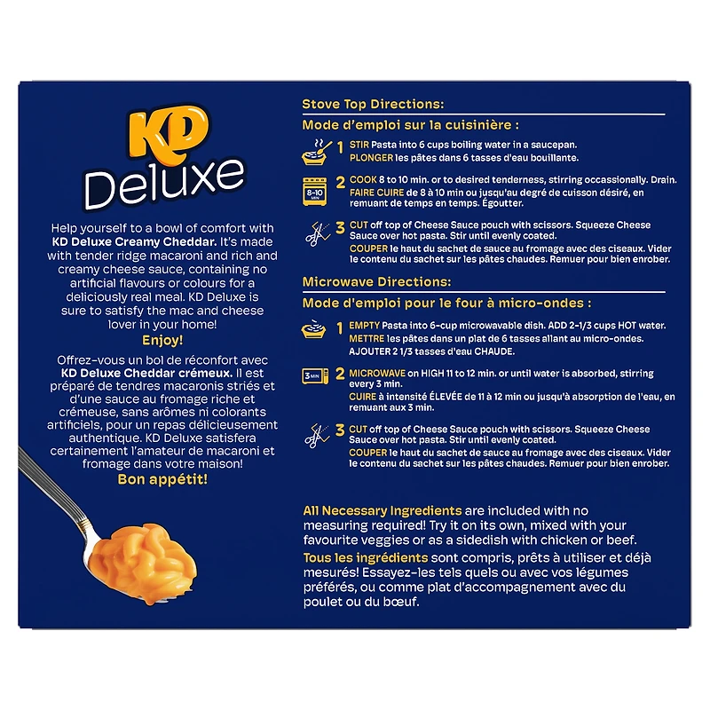 Macaroni et fromage Deluxe Kraft Cheddar original 400g