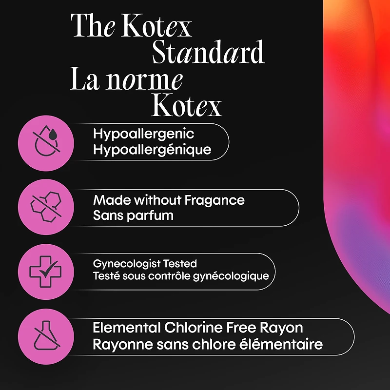 Serviettes maxi de nuit Kotex, 39 unités