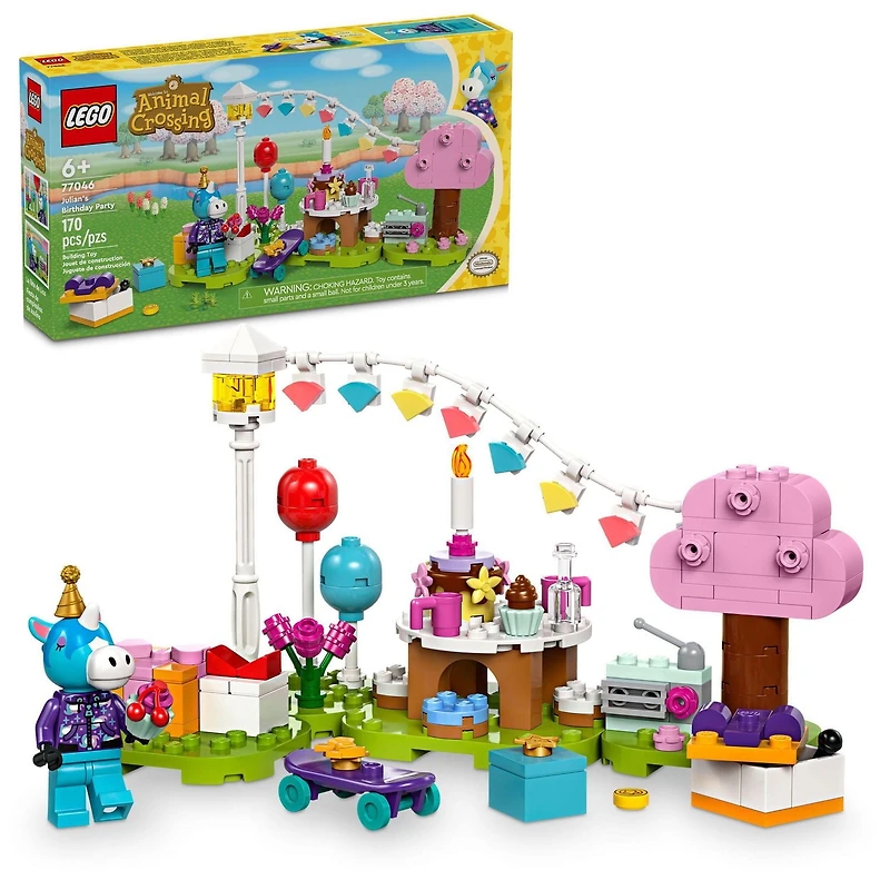 LEGO Animal Crossing Julian’s Birthday Party Video Game Toy for Kids, Animal Crossing Toy from the Video Game Series with Horse Toy Minifigure, Birthday Gift for Girls and Boys Ages 6 and Up, 77046, Includes 170 Pieces, Ages 6+