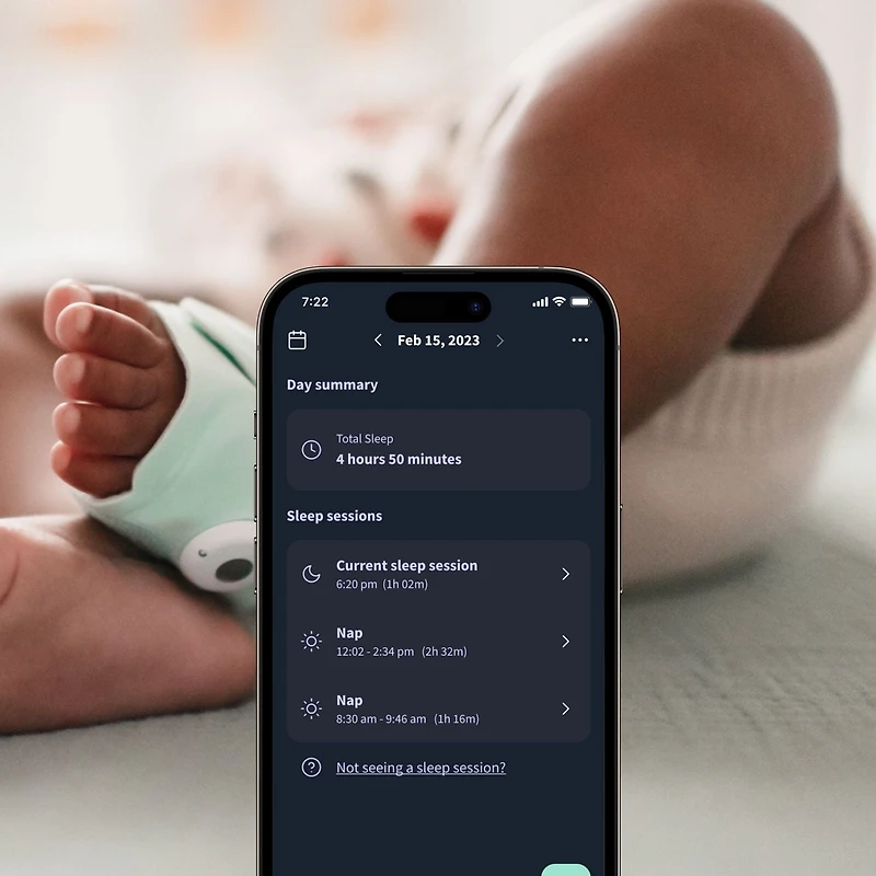 Owlet Dream Sock - Moniteur intelligent pour bébé avec indicateurs de qualité de sommeil, y compris les mouvements, la fréquence cardiaque et les niveaux moyens d’oxygène