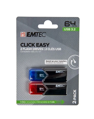 EMTEC clé USB3.2 64GB B113 Click 2PK EMTEC3.2 64 claquer2