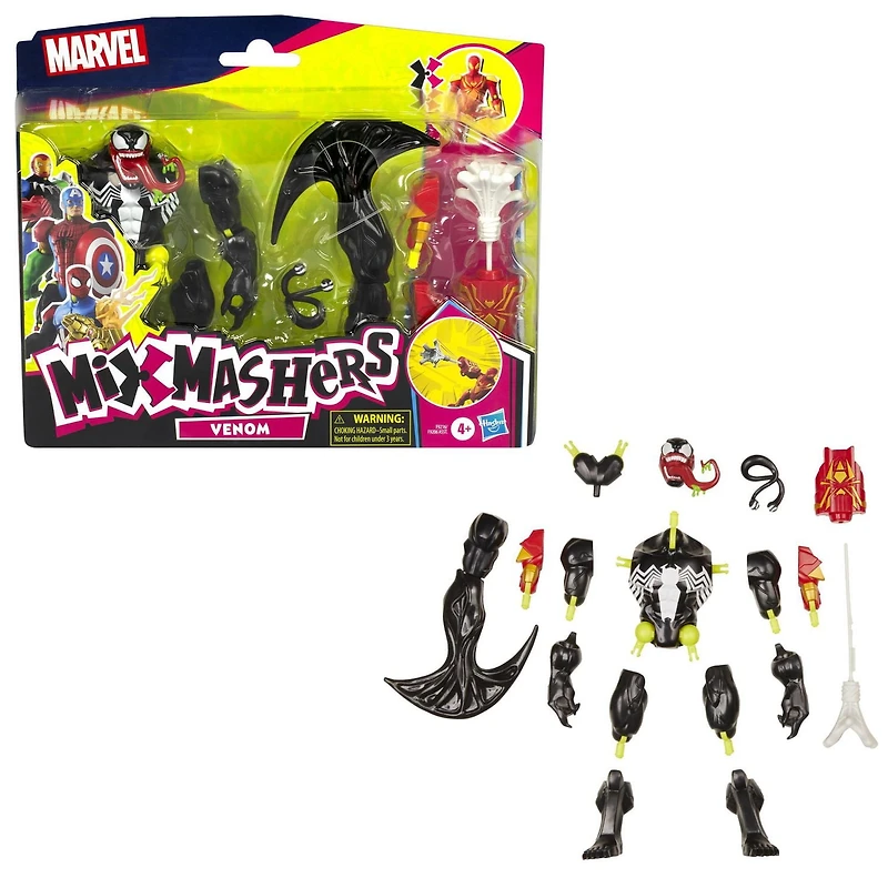 MixMashers Marvel Spider-Man, figurine Venom deluxe à mélanger et combiner avec accessoires
