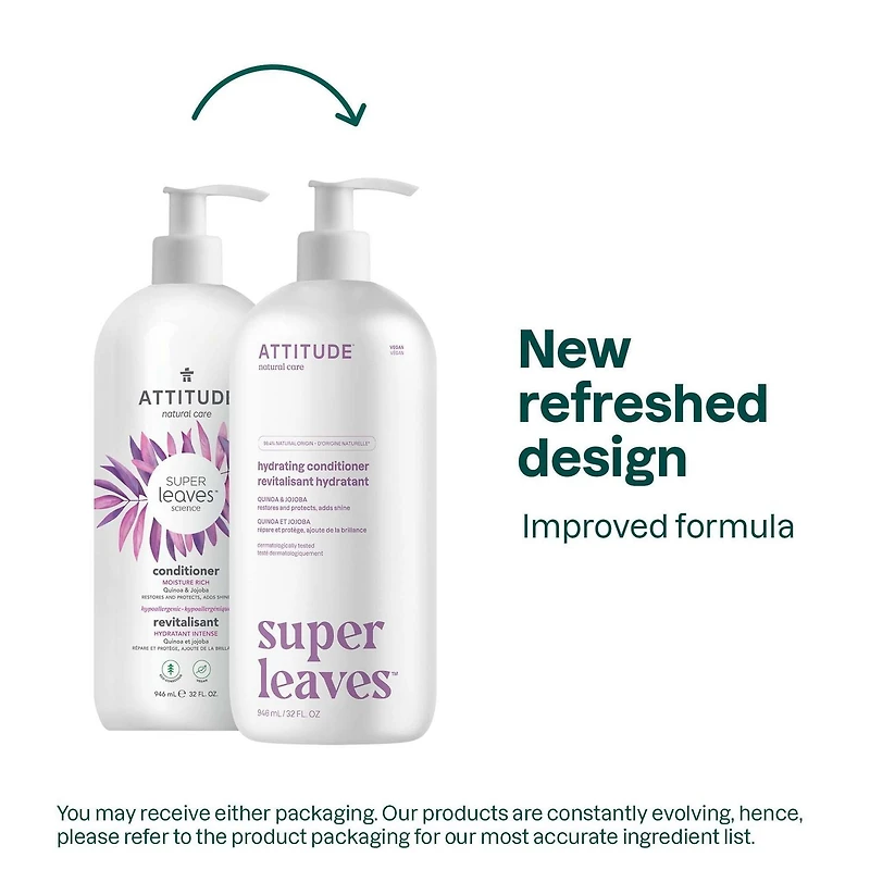 ATTITUDE super leaves, Hydrating Conditioner, Quinoa & Jojoba, 946 mL