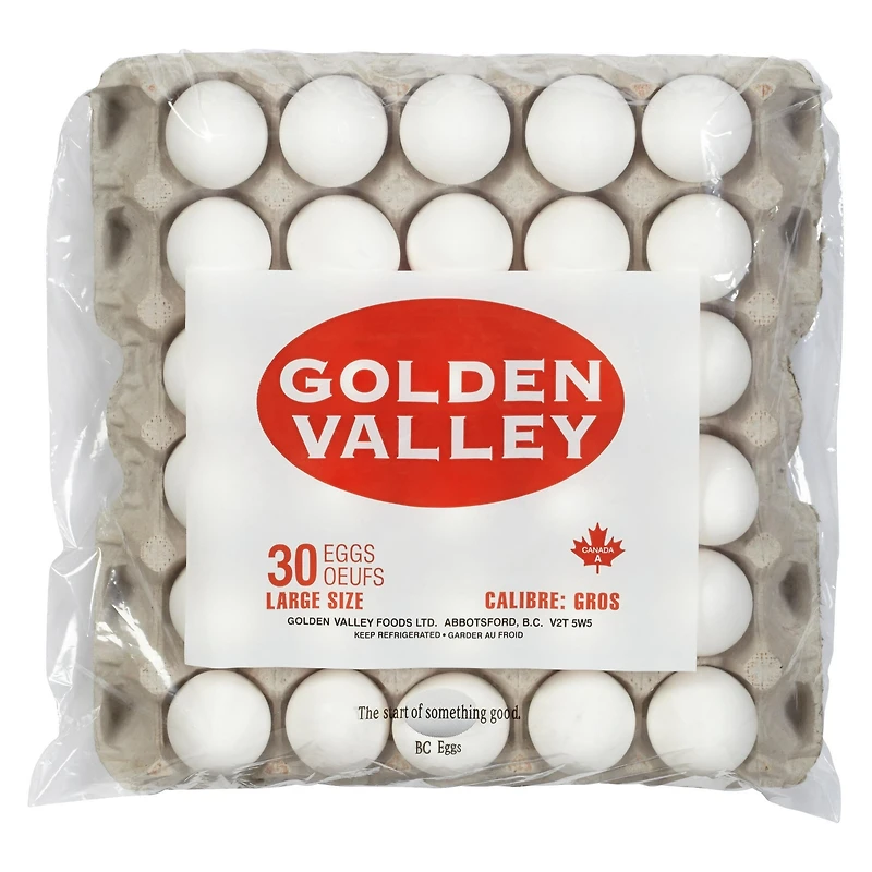 Golden Valley gros oeufs blancs paquet de 30