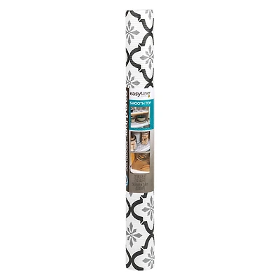 EasyLiner Smooth Top Shelf Liner, Grey Quatrefloral, 20 in. x 6 ft. Roll, <ul><li>Non-adhesive</li><li>smooth surface</li><li>Easy to Intall</li></ul>