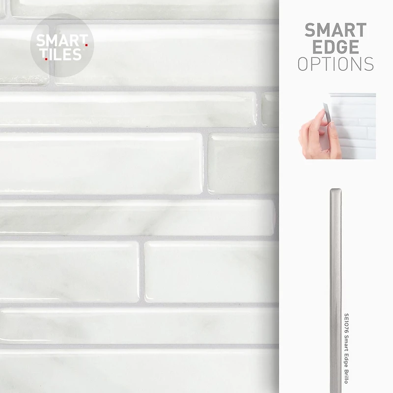 SMART TILES PEEL & STICK BACKSPLASH - MILANO MASSA - 4 Pieces 11.55 x 9.63