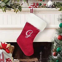 HOLIDAY TIME 19IN VELVET MONOGRAM STOCKING G