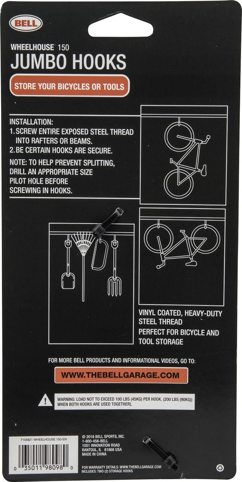 Bell Sports Wheelhouse™ 150 Jumbo Storage Hooks, Storage Hooks