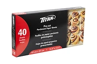 TITAN Pre-Cut Parchment Paper Sheets, 40 Sheets