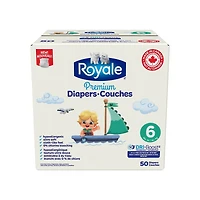 Royale Premium Diapers, Super Pack, Disposable Baby Diapers, Size Newborn - 7, 84-44 Count