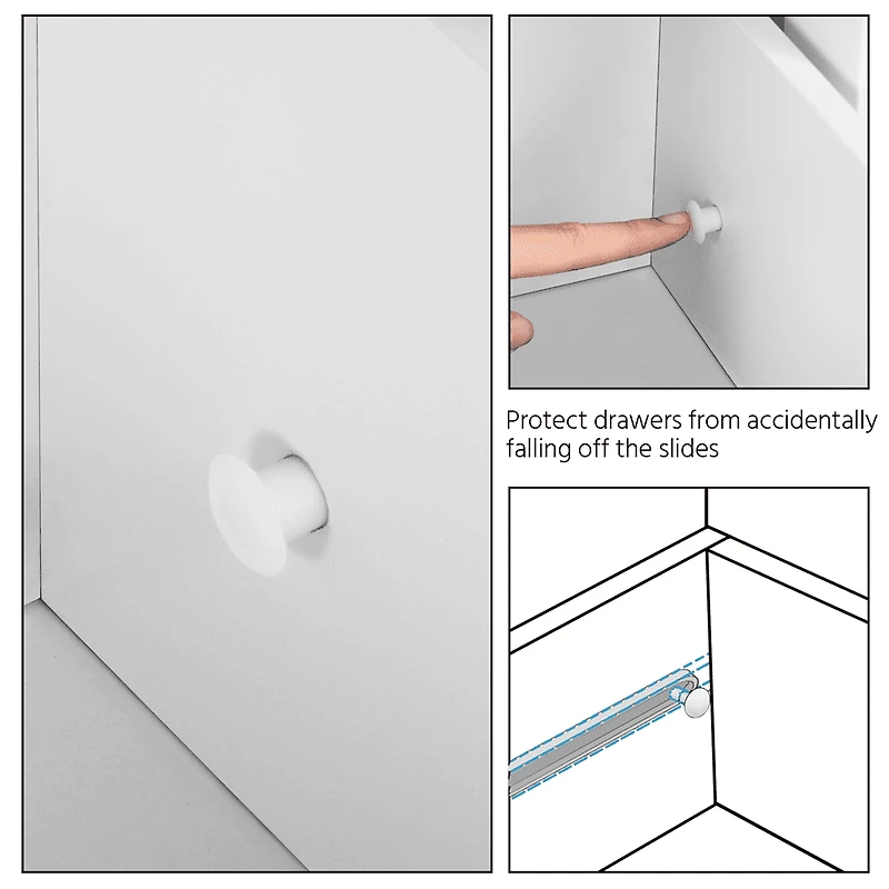 FullFurnique Wooden Freestanding Bathroom Floor Cabinet with 4 Drawers, White