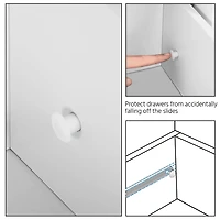 FullFurnique Wooden Freestanding Bathroom Floor Cabinet with 4 Drawers, White