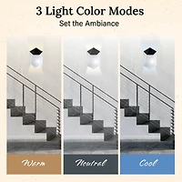 Bell + Howell Diamond Touch Ensemble de 3 Lumières Murales DEL Noires avec Télécommande et Modes de Couleur