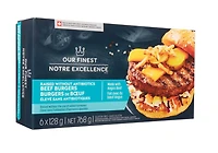 Our Finest Frozen Raised Without Antibiotics Beef Burgers