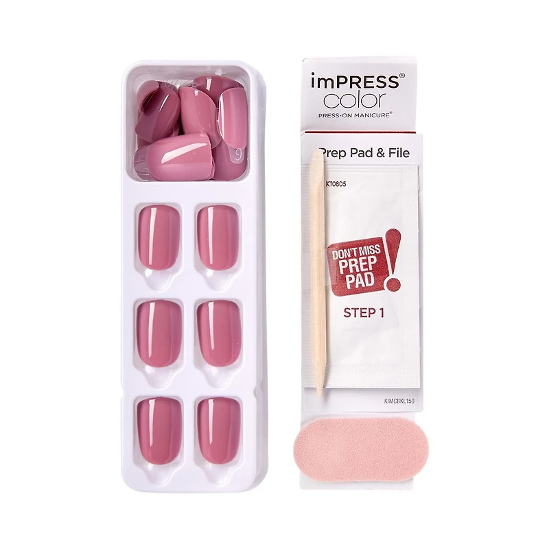 KISS ImPRESS Color - 30 faux ongles, courts Gel en minutes