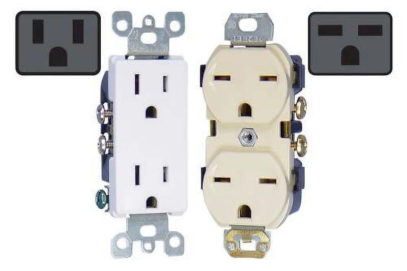 Prise double Decora 15 A-125 V en blanc 2P, 3 W - blanc