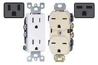 Prise double Decora 15 A-125 V en blanc 2P, 3 W - blanc