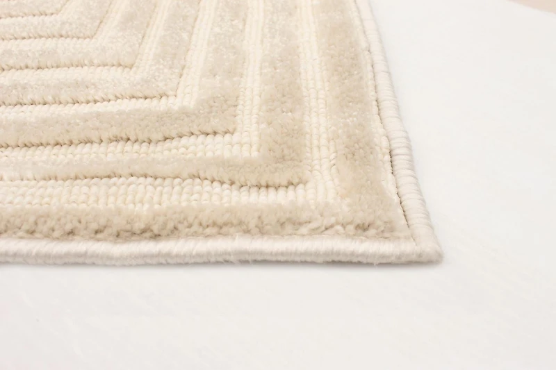 Tapis ECARPET Moderne pour Salle à Manger, Salon, Chambre Trona Ivoire
