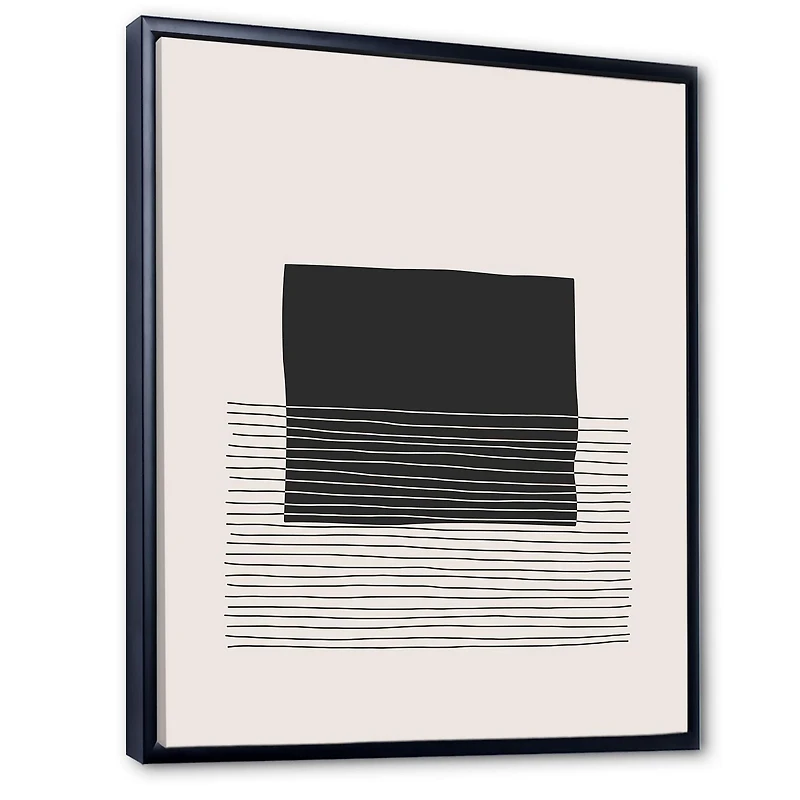 Designart Minimal Geometric Lines And Squares VIII FLOAT FRAME WALL ART