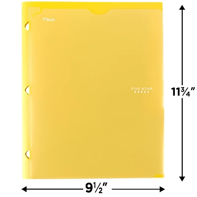 Classeur à deux pochettes Five Star Clearview jaune