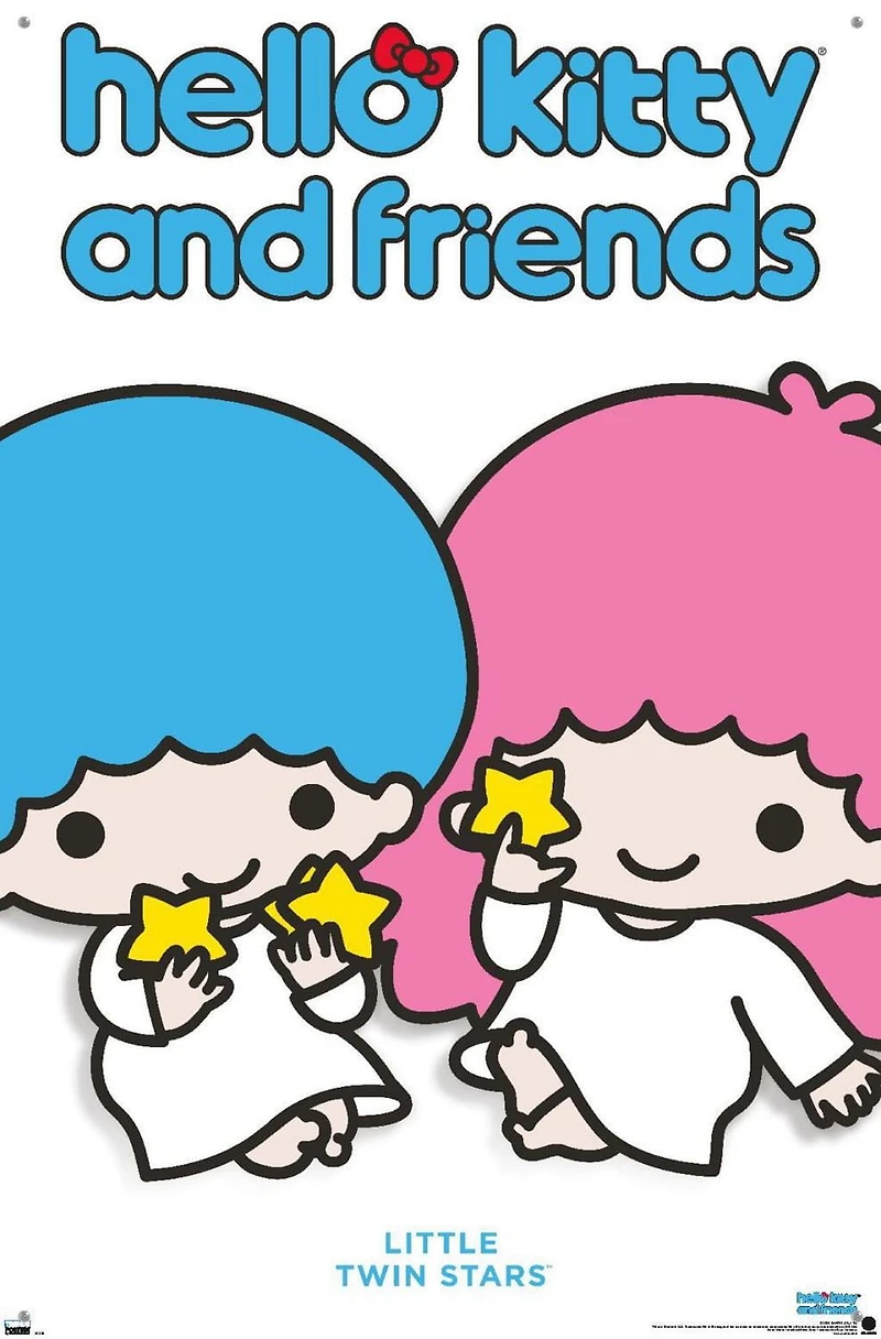 Hello Kitty and Friends: Hello - Little Twin Stars Feature Series Wall Poster with Pushpins, 22.375" x 34"
