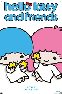 Hello Kitty and Friends: Hello - Little Twin Stars Feature Series Wall Poster with Pushpins, 22.375" x 34"