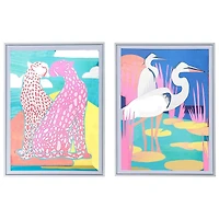 Crame D'Art Mural En Toile Encadrée Et Léopard - Ensemble De 2