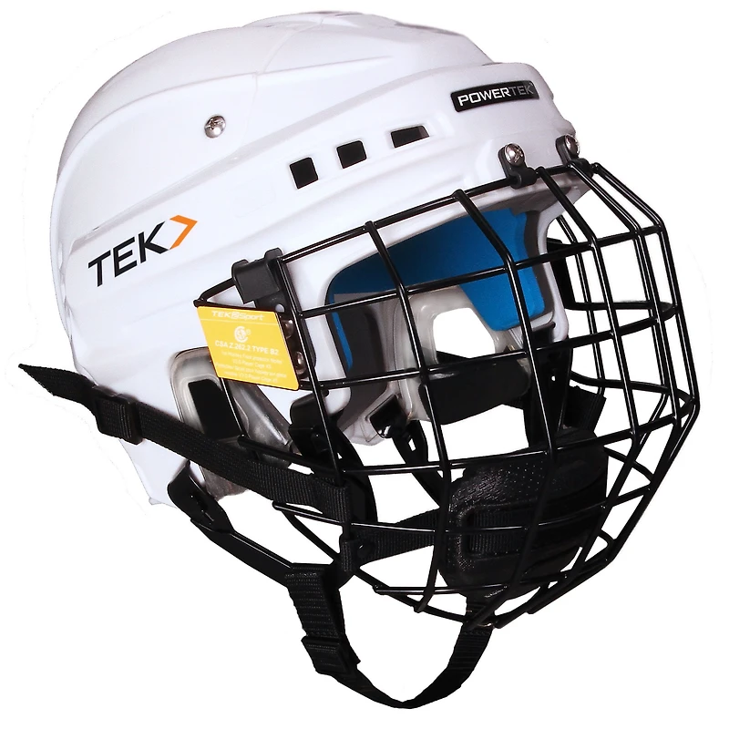 V3.0 Powertek White Helmet with Cage - SR Large