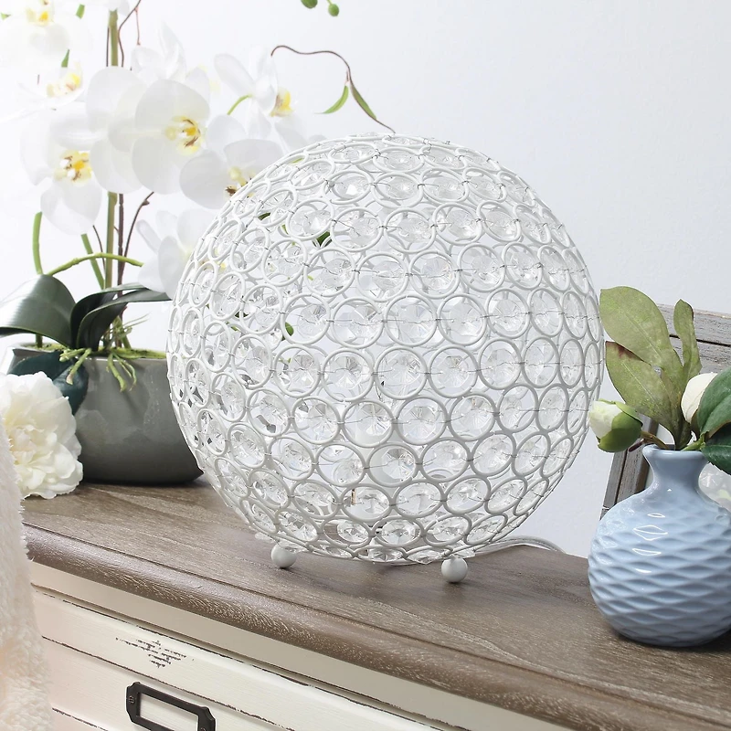 Lampe de table Elegant Designs à paillettes boule de cristal de 10 pouces