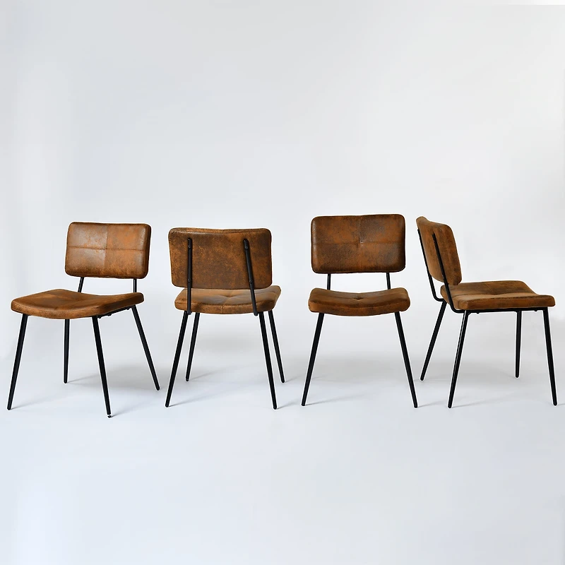 Homy Casa 4 Pack Soft Upholstered Dining Chairs with Faux Suede Seat and Easy Maintenance Design