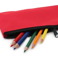 Pen + Gear 3 Pocket Pencil Pouch in Red Polyester with Black Zips