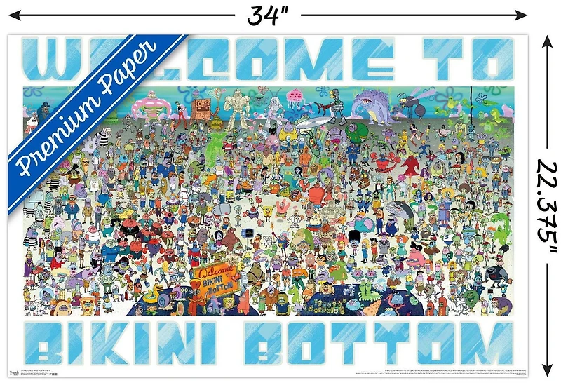 Nickelodeon Spongebob - Every Character Ever 19 Wall Poster
