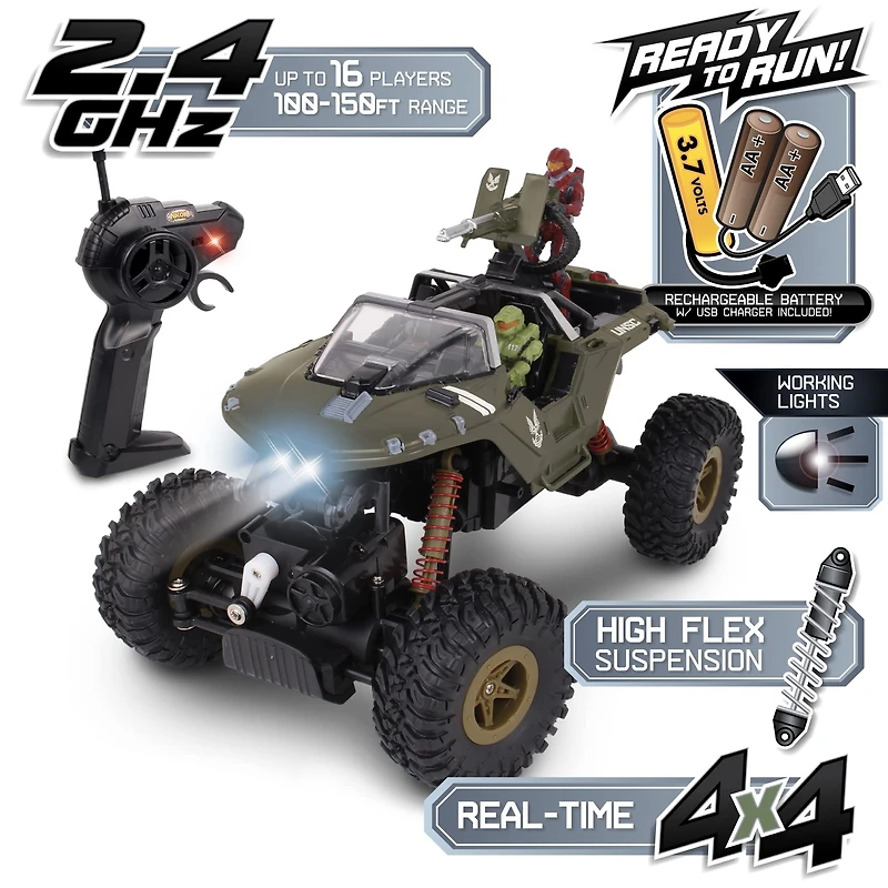 NKOK "Rock Hog" UNSC Warthog RC Toy (4x4 Rock Crawler)