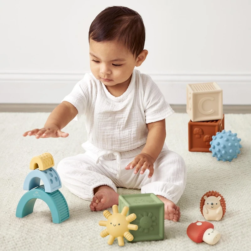 Itzy Ritzy Itzy Blocks Jouet à empiler et à emboîter pour nourrissons, 6 mois et plus