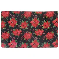 Plastic Placemat Multi Poinsettia - Set of 12